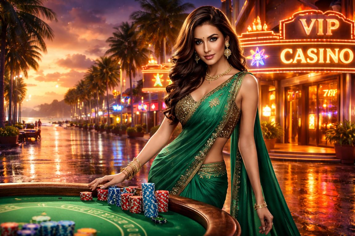 Live casino dealer hosting a game in India